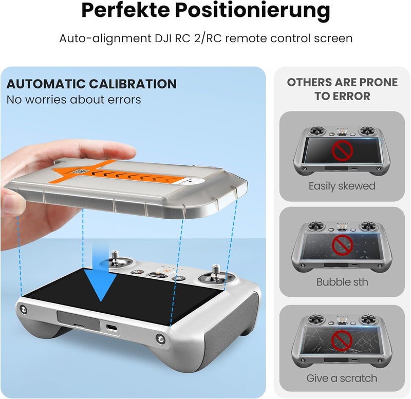 STARTRC Mini 4pro RC2/RC Screen Protector for DJI Mini 5 Pro, 3 Pack with Auto Alignment Kit, HD Tempered Glass Screen Protector for DJI Mini 3 pro Mini3 Air 3s Controller Drone Accessories - Image 2
